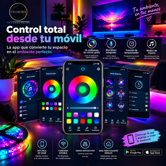 Tira de luz LED RGB Bluetooth