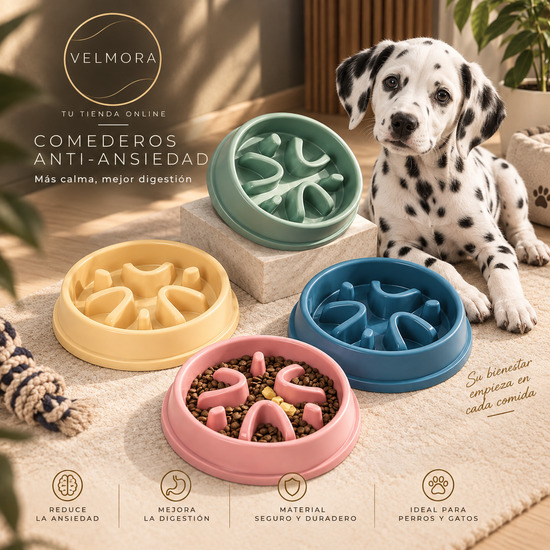 Cuenco de comida lenta para perros Antiasfixia Fondo de comedor de mascotas