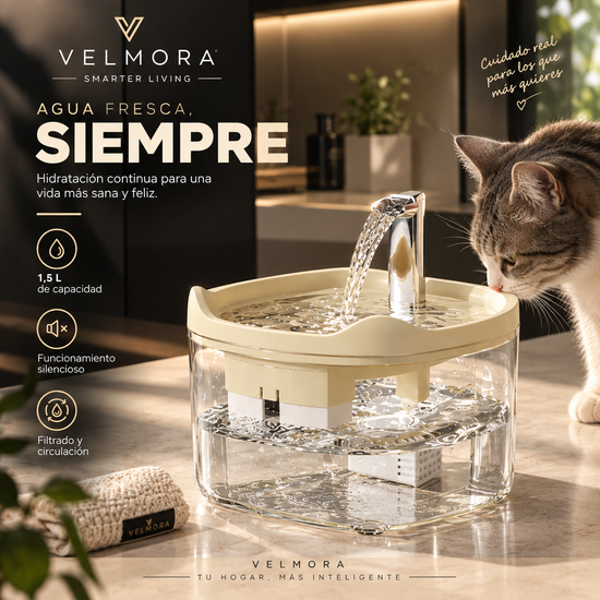 Dispensador automático de agua para mascotas con filtro