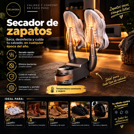 Secadora de zapatos a temperatura constante con temporizador